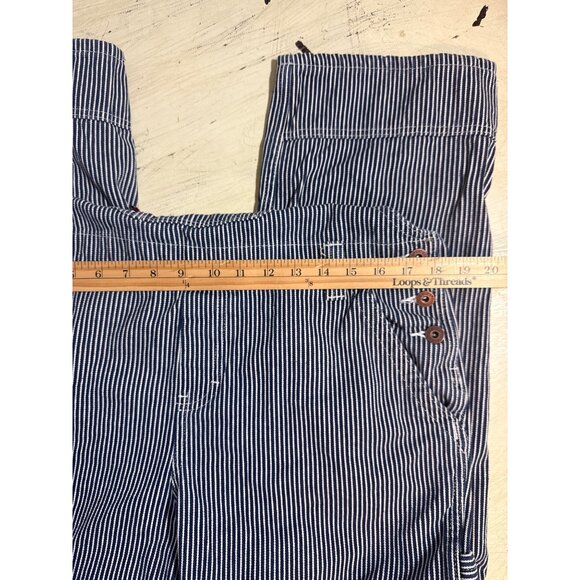 Dickies Men's Striped Denim Overalls Size Small Blue & White Workwear - Picture 3 of 7